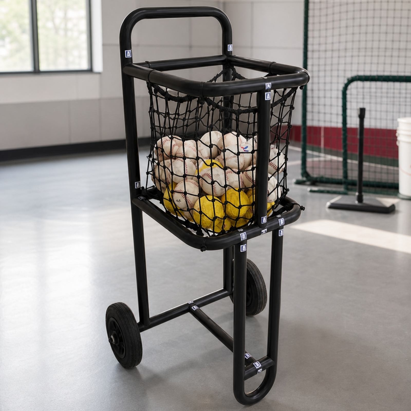 Sports Equipment Organizer - Baseball Cart with Liner Versatile Rolling