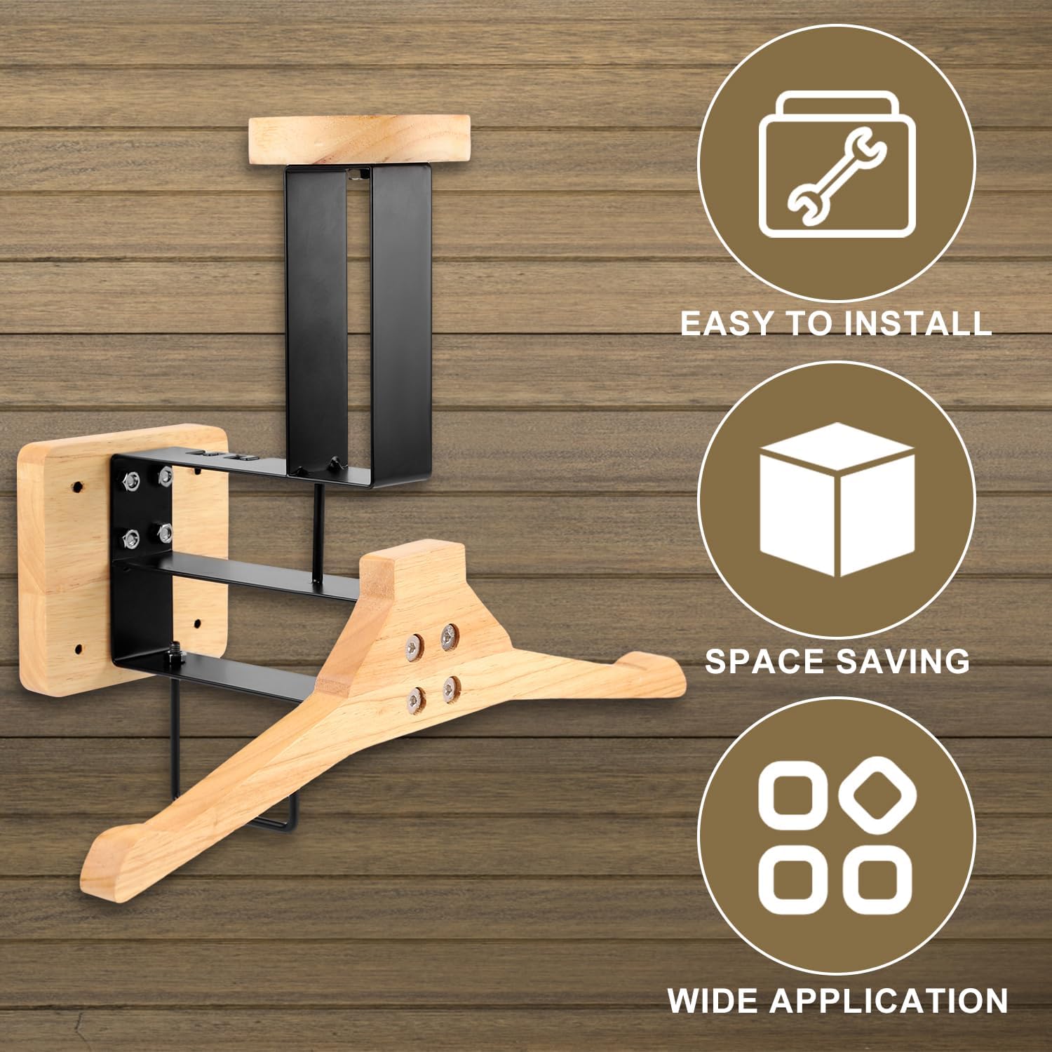Sports Equipment Organizer - ​Motorcycle Helmet Holder Wall Mount Wood