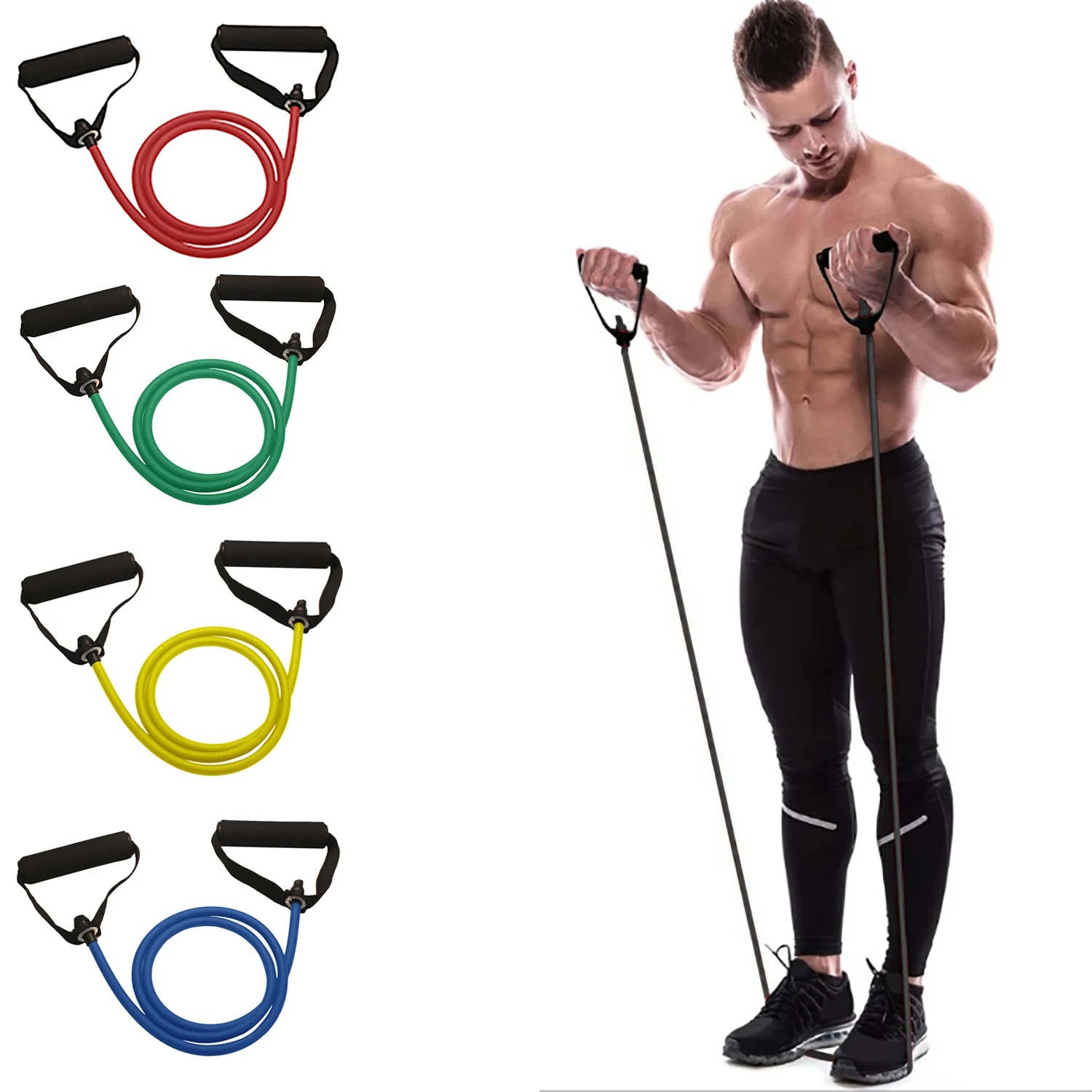 Sports Equipment Game - Resistance Bands With Handles, Exercise Bands,