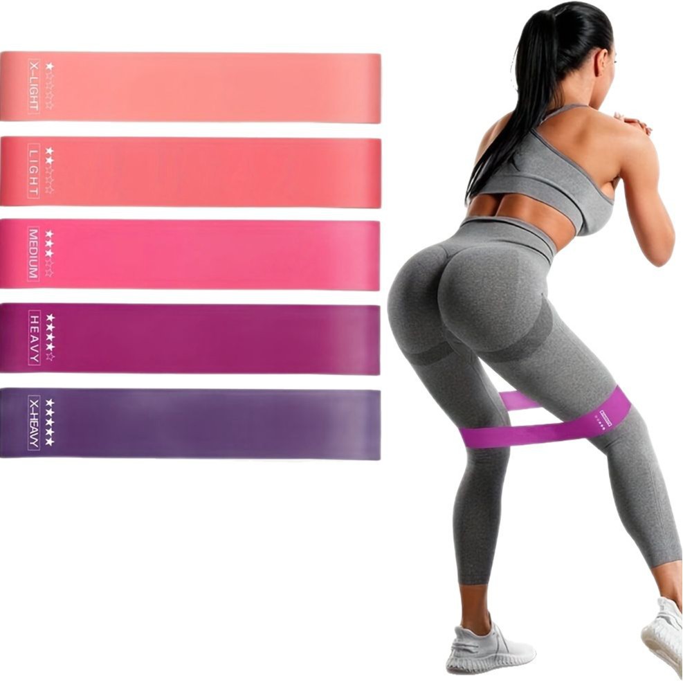 Sports Equipment Kit - 5-Piece Color Resistance Band Set Portable