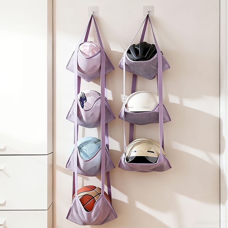 Sports Equipment Organizer - 3/4 Tier Hanging Ball Storage Bag
