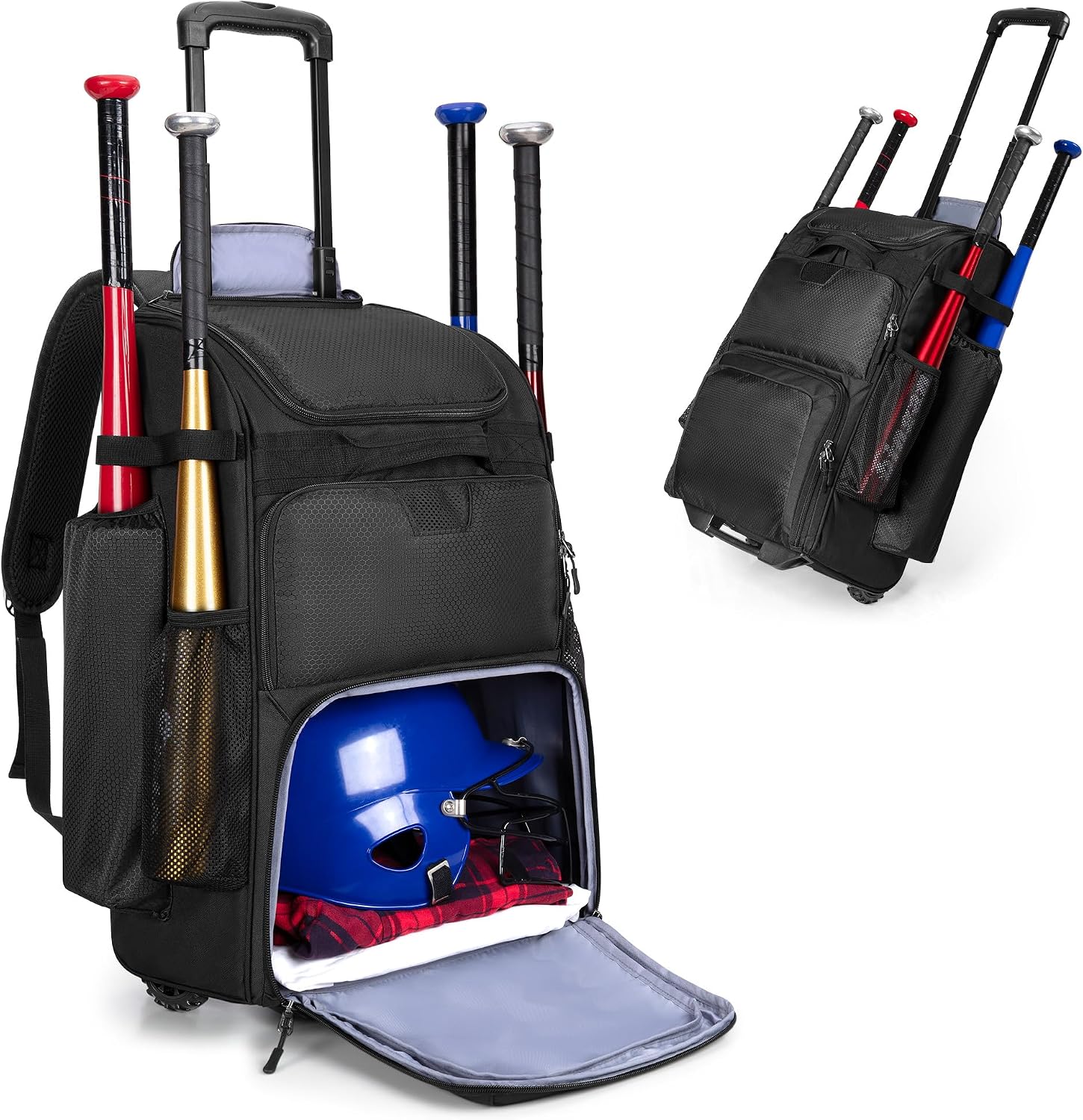 Sports Equipment Bag With Wheels - Rolling Baseball Backpack With Wheels Heavy