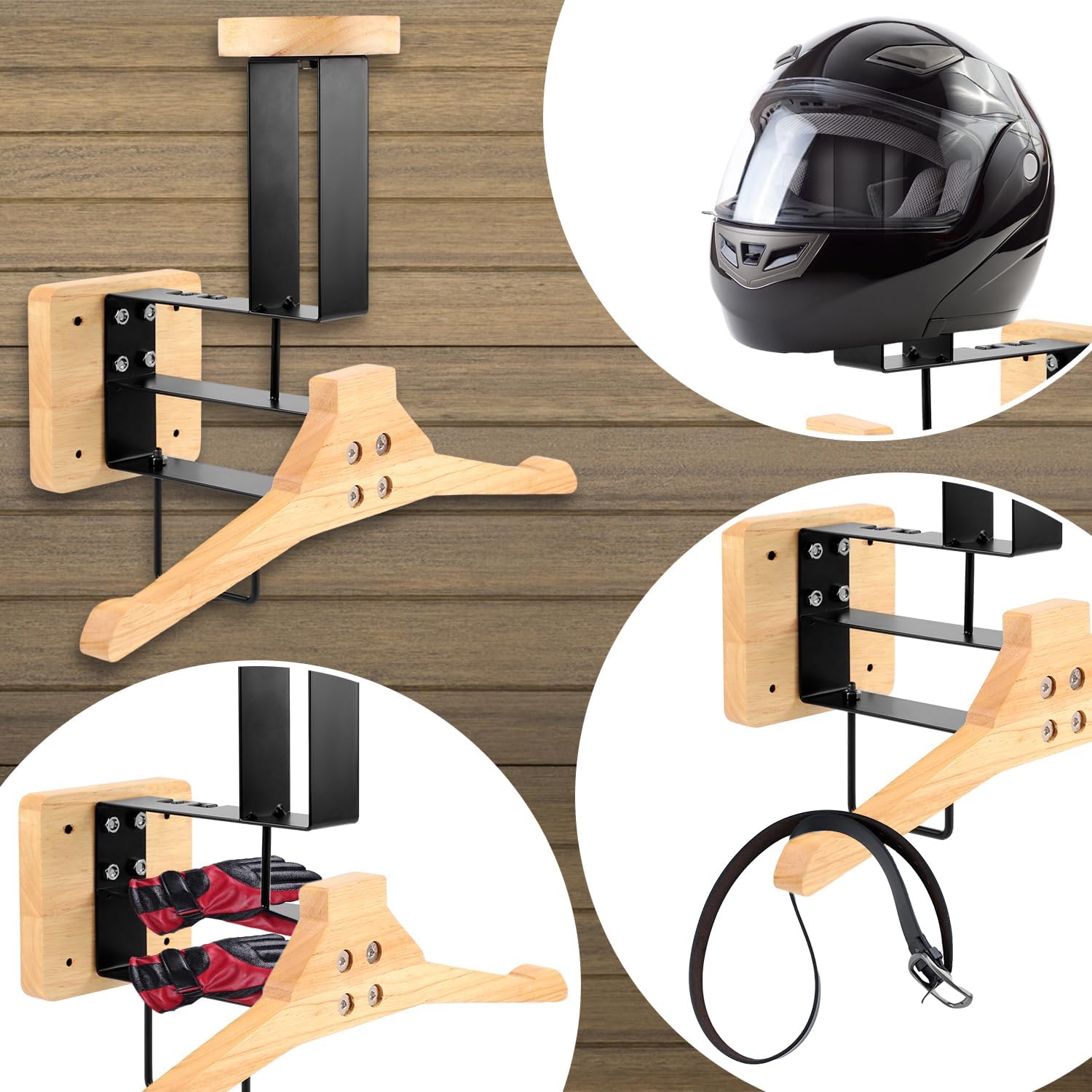 Wood Motorcycle Helmet Holder  - Sports Equipment Organizer review and price