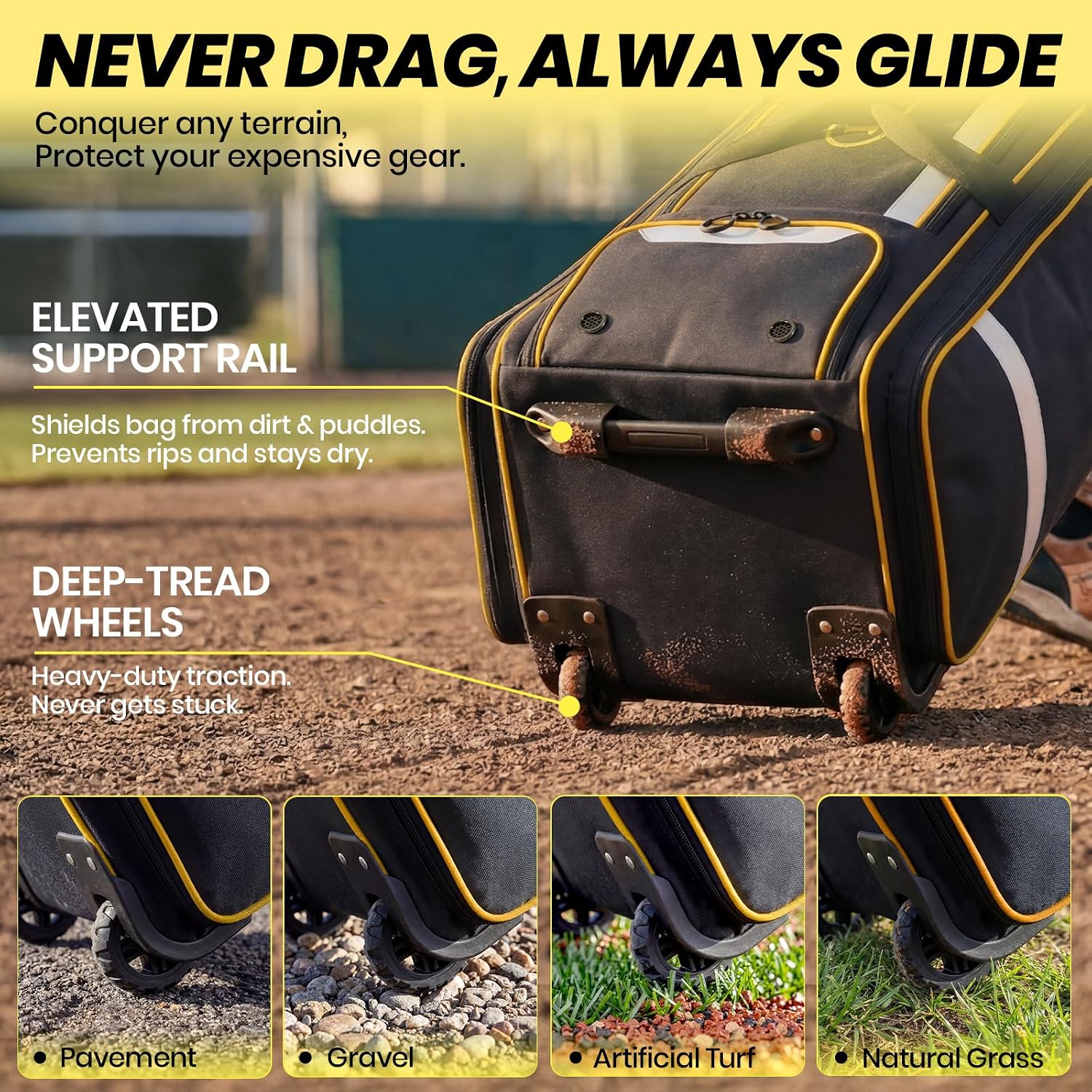 100L Rolling Catchers Gear Bas - Sports Equipment Bag With Wheels review and price