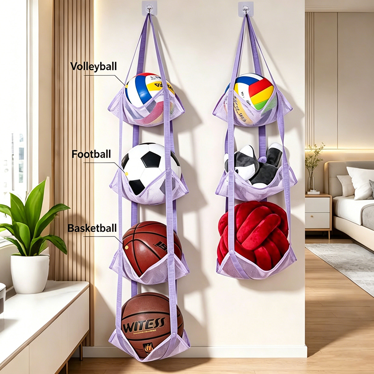 3/4 Tier Hanging Ball Storage  - Sports Equipment Organizer review and price