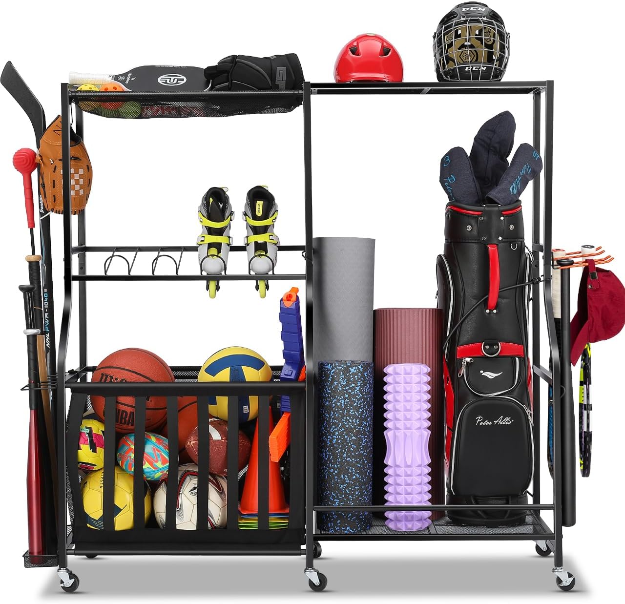Garage Sports Equipment Organi - Sports Equipment Bag With Wheels review and price