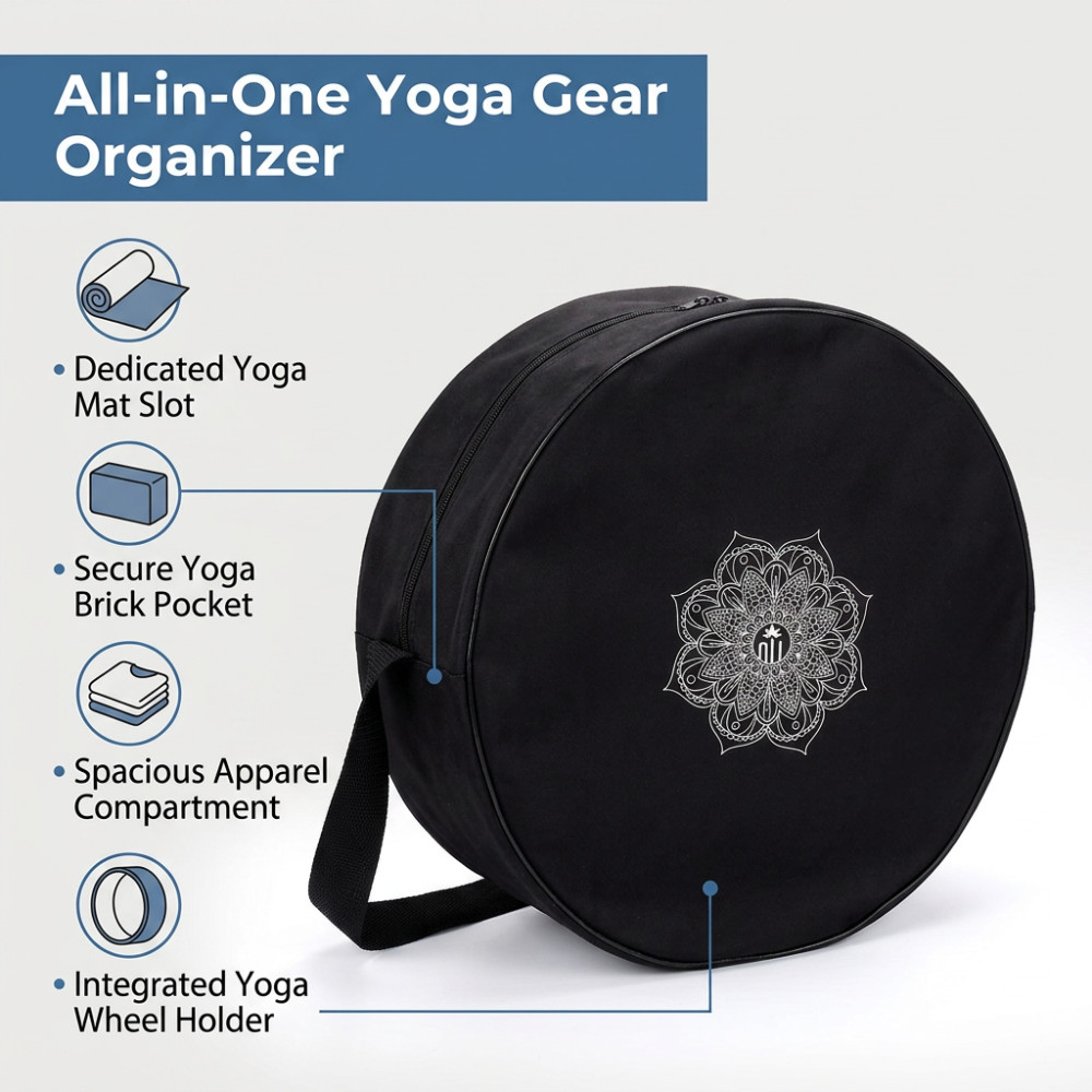 Yoga Wheel Bag Nylon Black Man - Sports Equipment Bag With Wheels review and price